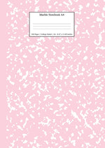 Book cover for Marble Notebook A4: Pastel Pink College Ruled Journal