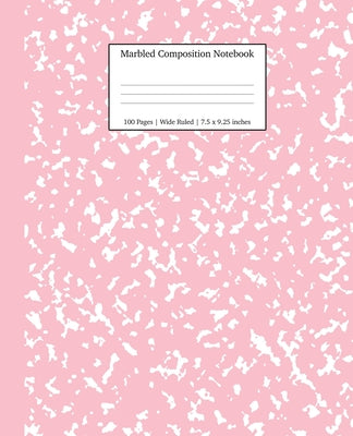 Book cover for Marbled Composition Notebook: Pink Marble Wide Ruled Paper Subject Book