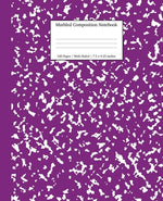 Book cover for Marbled Composition Notebook: Purple Marble Wide Ruled Paper Subject Book