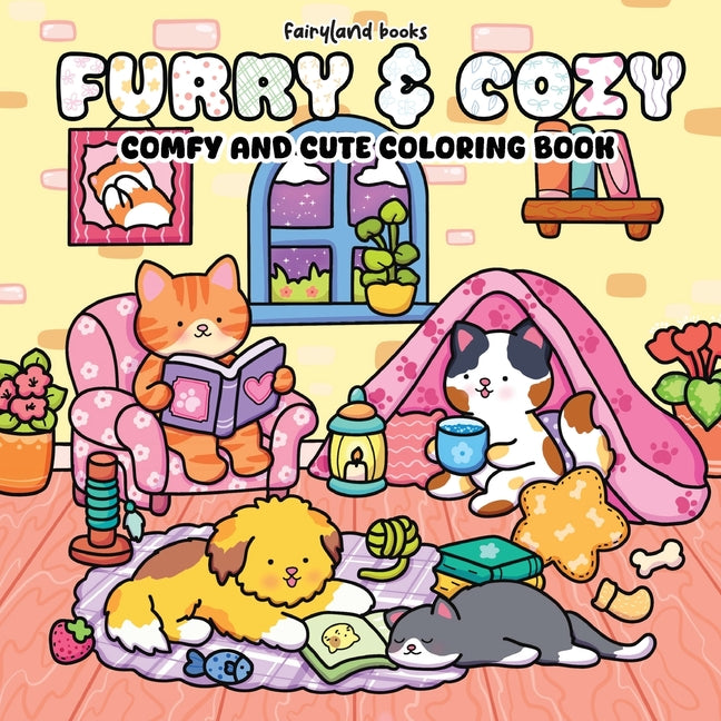 Book cover for Furry & Cozy: Coloring Book for Adults and Teens Super Cute Animal Characters & Easy, Simple Designs for Relaxation