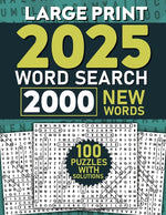 Book cover for 2025 Word Search for Adults Large Print, 2000 Words: Word Search Puzzle Books, Word Find Book, Word Searches