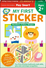Book cover for Play Smart My First Sticker Activity Book: Numbers, Colors, Shapes for Ages 2+