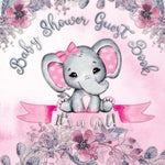 Book cover for It's a Girl! Baby Shower Guest Book: A Joyful Event with Elephant & Pink Theme, Personalized Wishes, Parenting Advice, Sign-In, Gift Log, Keepsake Pho
