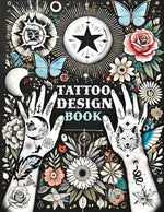 Book cover for Tattoo Design Book: Over 1500 Original Collections of Tattooing for Beginners with Comprehensive Real Traditional Styles, Minimalist Flash Art Inspira