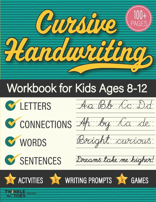 Book cover for Cursive Handwriting Workbook for Kids Ages 8-12: Step-by-Step Practice Book With Exercises for Elementary Students
