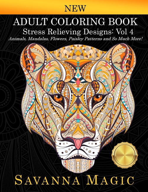 Book cover for Adult Coloring Book: (Volume 4 of Savanna Magic Coloring Books)