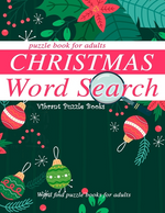 Book cover for Christmas word search puzzle book for adults.: Word find puzzle books for adults