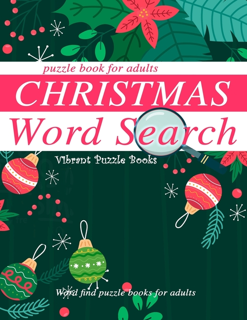 Book cover for Christmas word search puzzle book for adults.: Word find puzzle books for adults