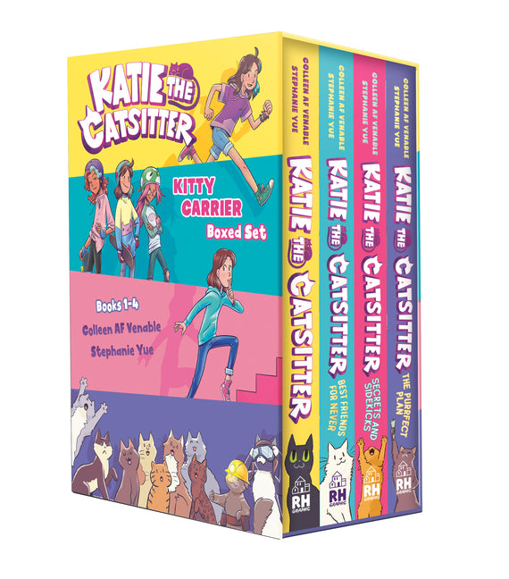 Book cover for Katie the Catsitter: Kitty Carrier Box Set (Books 1-4): Katie the Catsitter; Best Friends for Never; Secrets and Sidekicks; The Purrfect Plan (a Graph