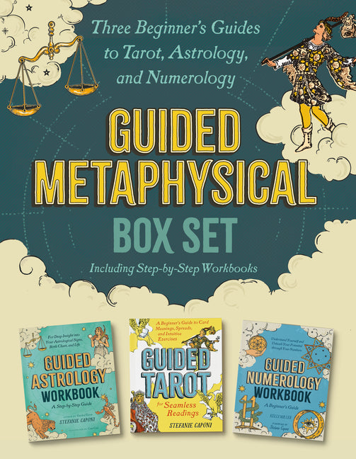 Book cover for Guided Metaphysical Box Set: Three Beginner's Guides to Tarot, Astrology, and Numerology (Including Step-By-Step Workbooks)