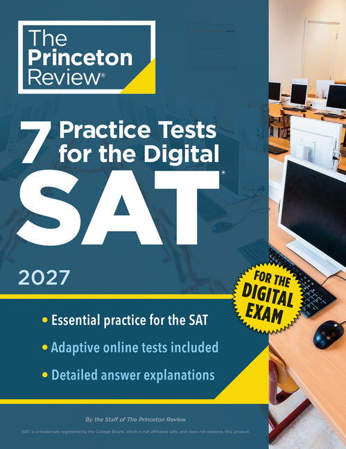 Book cover for 7 Practice Tests for the Sat, 2027: In-Book + Online Practice Tests for Your Top Score
