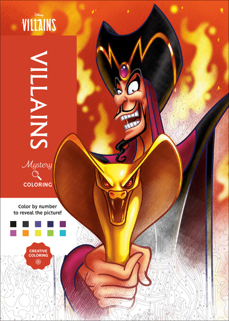 Book cover for Disney Mystery Coloring: Disney Villains: A Color by Number Book