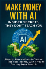 Book cover for Make Money with AI: Insider Secrets They Don't Teach You Step-by-Step Methods to Turn AI into Real Income, Even if You're Starting from Scratch