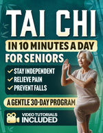 Book cover for Tai Chi in 10 Minutes a Day for Seniors: A Gentle 30-Day Plan to Prevent Falls, Improve Balance, Increase Strength, Relieve Pain, Reduce Stress, and S
