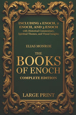 Book cover for Books of Enoch - Complete Edition: LARGE PRINT (Illustrated) Including 1 Enoch, 2 Enoch, and 3 Enoch with Historical Commentary, Spiritual Themes, and