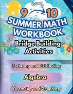 Book cover for Summer Math Workbook 9-10 Grade Bridge Building Activities: 9th to 10th Grade Summer Essential Skills Practice Worksheets