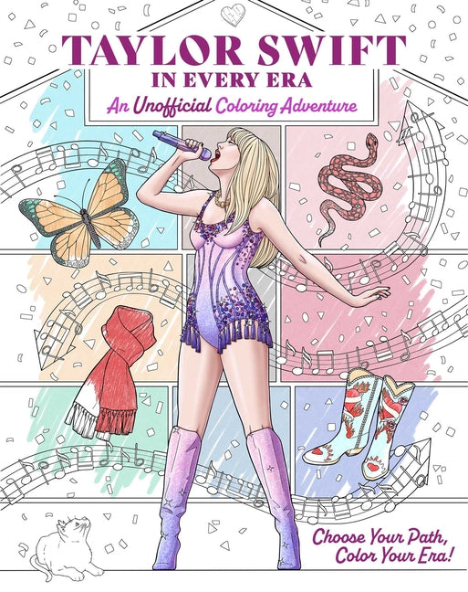 Book cover for Taylor Swift in Every Era: An Unofficial Coloring Adventure
