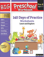 Book cover for Big Preschool Workbook Ages 3 - 5: 140+ Days of PreK Curriculum Activities, Pre K Prep Learning Resources for 3 Year Olds, Educational Pre School Book