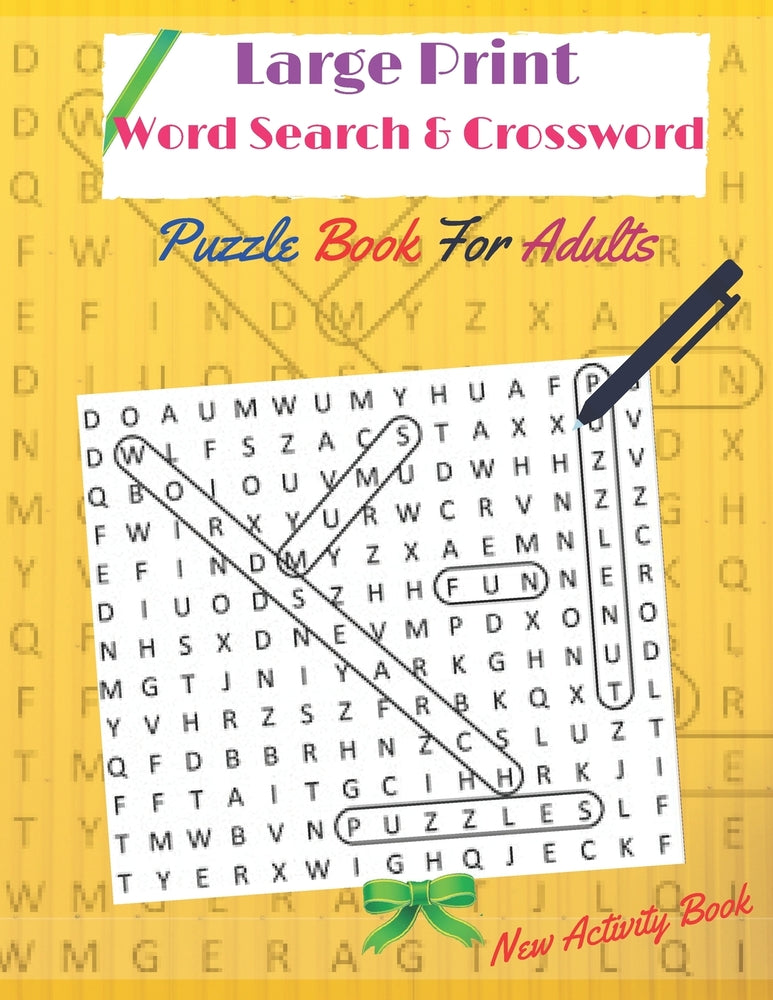 Book cover for Large Print word search & crossword puzzle books for adults (New activity Book): Amazing Large Print word search Puzzles for Seniors, Adults and all P