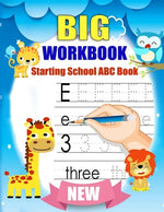 Book cover for Big Workbook Starting School ABC Book: handwriting practice books for kids + Preschool Math Workbook for Toddlers Ages 2-4: Beginner Math Preschool Le
