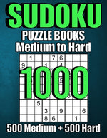 Book cover for 1000 Sudoku Puzzles 500 Medium & 500 Hard: Suduko Puzzle Books For Adults, Brain Games Large Print sudoku, Sodoku Books For Adults with Answers.