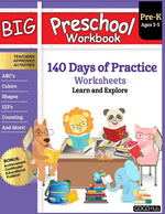 Book cover for Big Preschool Workbook: Ages 3 - 5, 140+ Days of PreK Learning Materials, Fun Homeschool Curriculum Activities Help Pre K Kids Prep With Lette