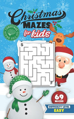Book cover for Christmas Mazes for Kids 69 Mazes Difficulty Level Easy: Fun Maze Puzzle Activity Game Books for Children - Holiday Stocking Stuffer Gift Idea - Snowm