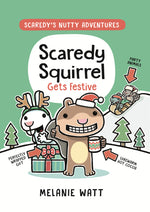 Book cover for Scaredy Squirrel Gets Festive