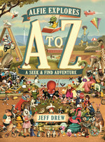 Book cover for Alfie Explores A to Z: A Seek-And-Find Adventure
