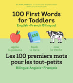Book cover for 100 First Words for Toddlers: English-French Bilingual: A French Book for Kids