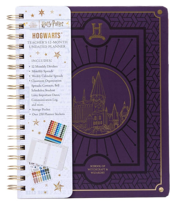 Book cover for Harry Potter: Hogwarts Teacher's 12-Month Undated Planner: (Harry Potter School Planner School, Harry Potter Gift, Harry Potter Stationery, Undated Pl