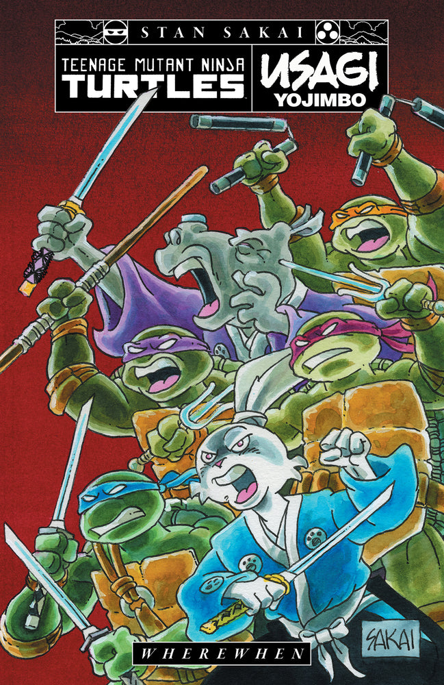 Book cover for Teenage Mutant Ninja Turtles/Usagi Yojimbo: Wherewhen
