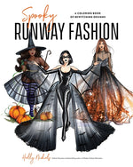 Book cover for Spooky Runway Fashion: A Coloring Book of Bewitching Designs