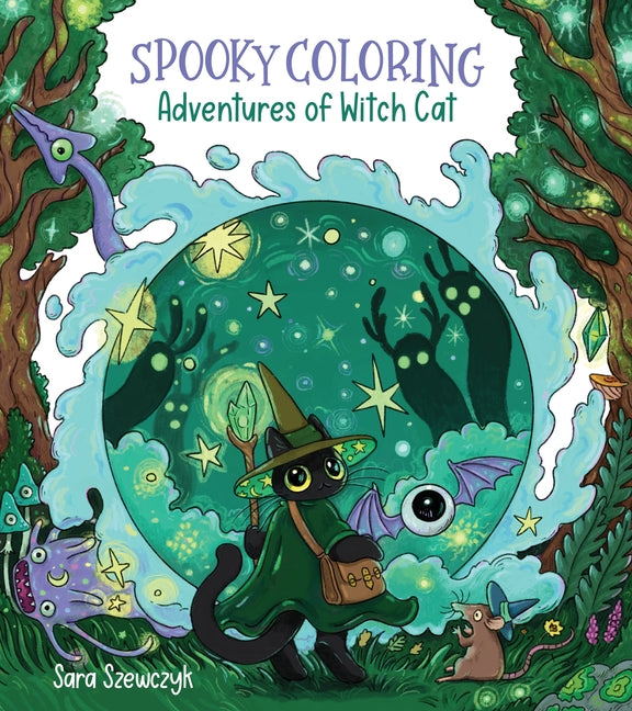 Book cover for Spooky Coloring: Adventures of Witch Cat