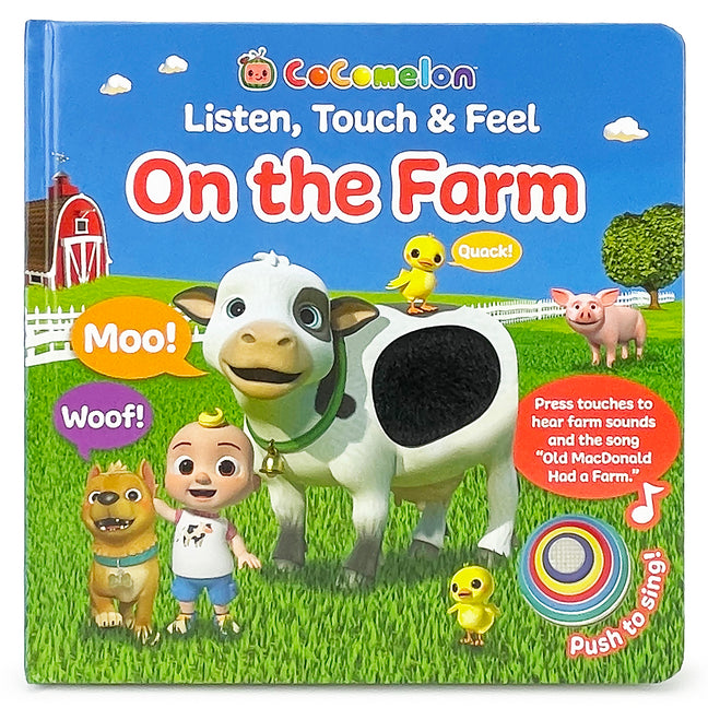 Book cover for Cocomelon Listen, Touch & Feel on the Farm