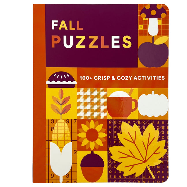 Book cover for Fall Puzzles: 100+ Crisp and Cozy Activities