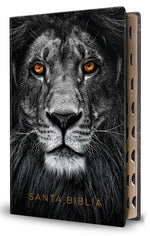 Book cover for Biblia Reina Valera 1960 Letra Grande. Biblia León Símil Piel Índice / Spanish Bible Rvr 1960 Handy Size Large Print Imitation Leather Lion of Judah