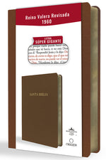 Book cover for Biblia Reina Valera Revisada 1960 Letra Súper Gigante, Símil Piel Marrón / Spanish Bible Rvr 1960 Super Giant Print, Brown Leathersoft