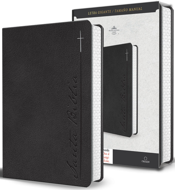 Book cover for Biblia Rvr 1960 Letra Gigante, Símil Piel, Gris (Edición Cantos Pintados) / Spanish Bible Rvr 1960 Giant Print Handy Size Leathersoft Gray with Cross
