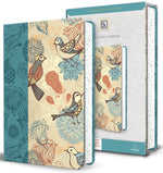 Book cover for KJV Holy Bible, Large Print Medium Format, Blue with Birds Faux Leather W/ Ribbon Marker, Red Letter
