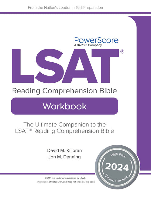 Book cover for Powerscore LSAT Reading Comprehension Bible Workbook