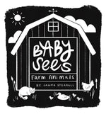 Book cover for Baby Sees Farm Animals: A High-Contrast Board Book for Babies