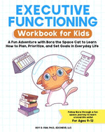 Book cover for Executive Functioning Workbook for Kids: A Fun Adventure with Bora the Space Cat to Learn How to Plan, Prioritize, and Set Goals in Everyday Life