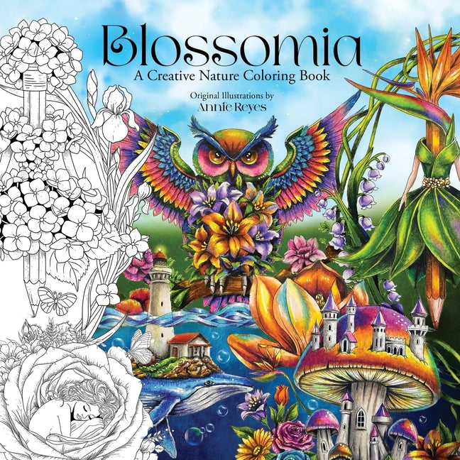Book cover for Blossomia. A Creative Nature Coloring