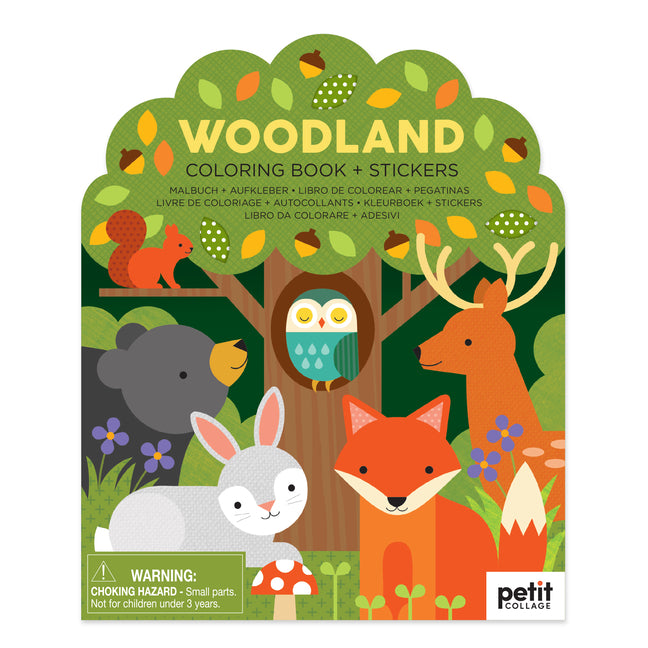 Book cover for Woodland Coloring Book + Stickers