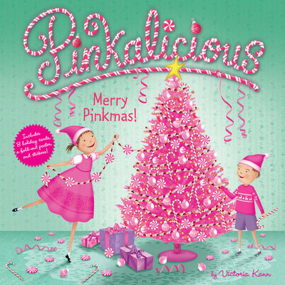 Book cover for Pinkalicious: Merry Pinkmas: A Christmas Holiday Book for Kids [With Stickers and 8 Holiday Cards and Fold Out Poster]