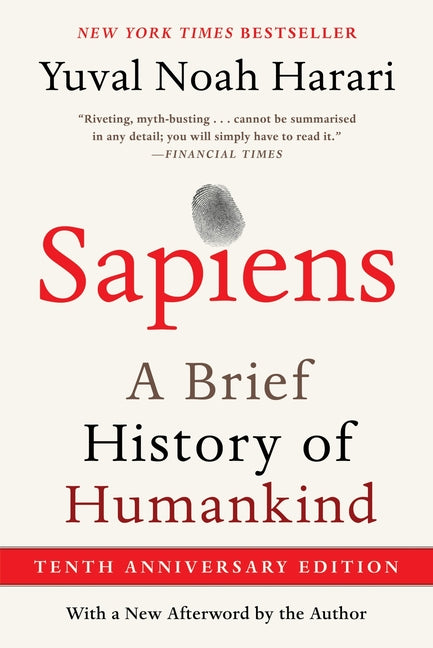 Book cover for Sapiens [Tenth Anniversary Edition]: A Brief History of Humankind