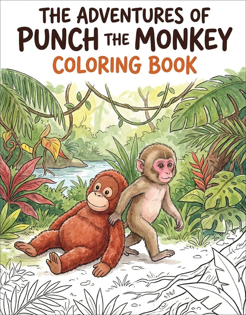Book cover for Adventures of Punch the Monkey Coloring Book for Adults and Kids