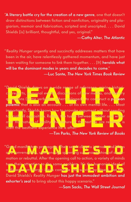 Book cover for Reality Hunger: A Manifesto