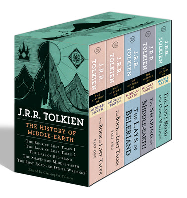 Book cover for The History of Middle-Earth 5-Book Boxed Set: The Book of Lost Tales 1, the Book of Lost Tales 2, the Lays of Beleriand, the Shaping of Middle-Earth,